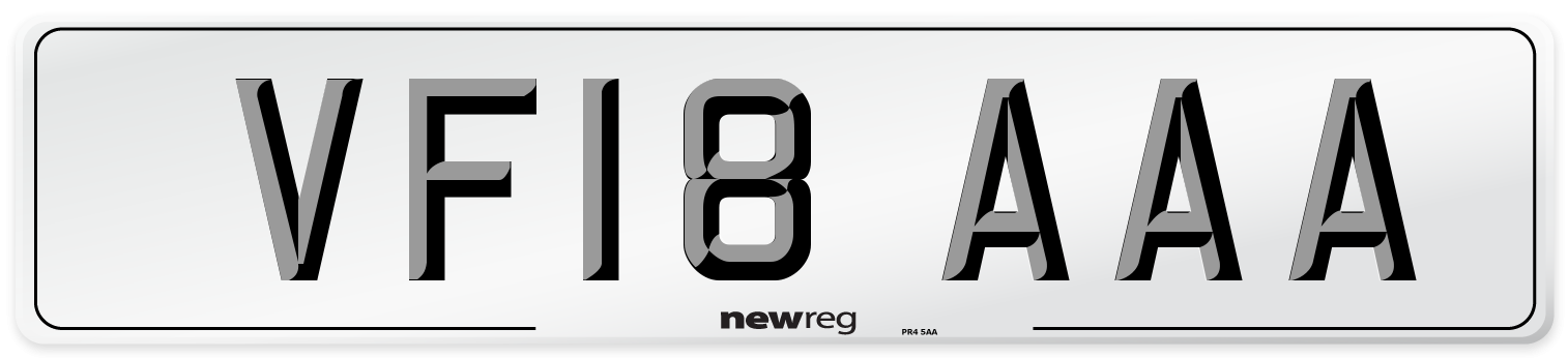 VF18 AAA Number Plate from New Reg